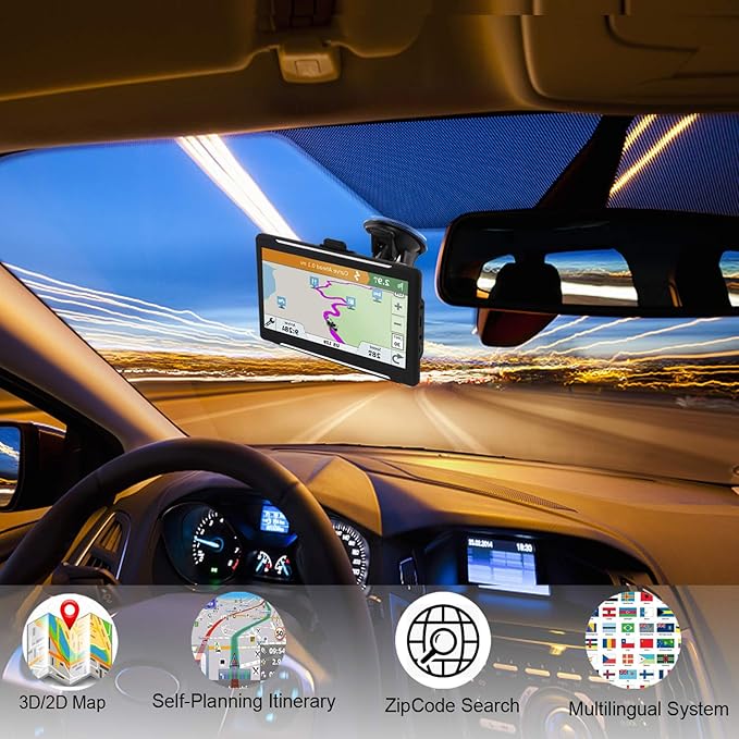GPS Navigator for Car Truck RV, Latest 2025 Map 7 inch Touch Screen Car GPS - Image 2