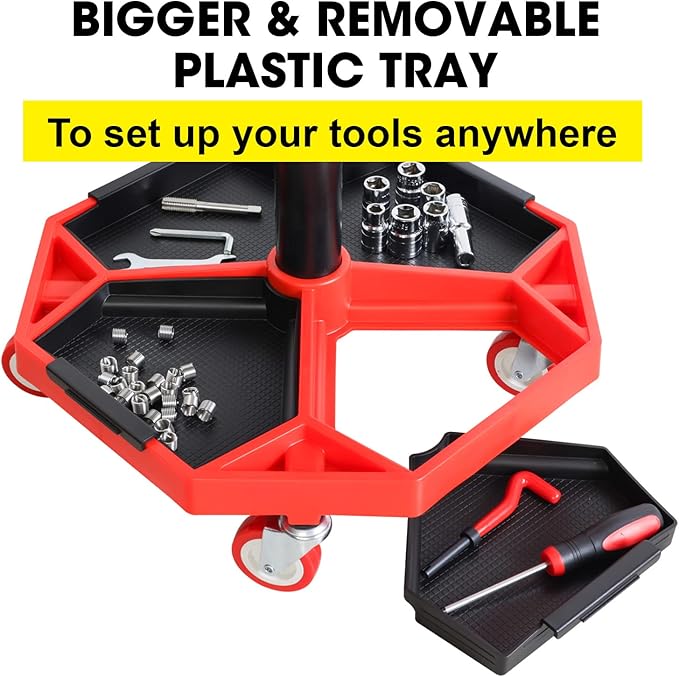 BIG RED ATRXF8308R Torin Heavy Duty Pneumatic Garage Rolling Stool/Creeper Seat - Image 4