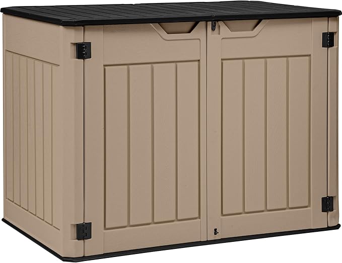 GOOBED 4.5x4ft Outdoor Horizontal Resin Storage Shed, 47 cuft Large Waterproof by GOOBED