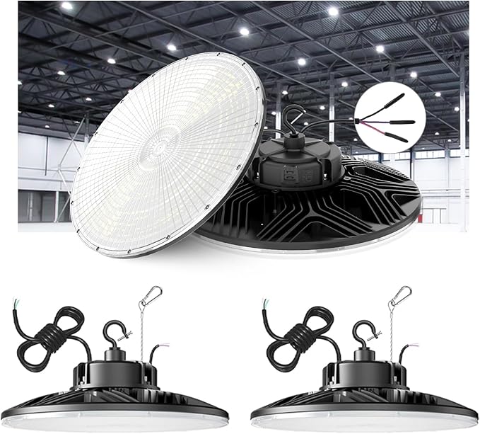 300W UFO-LED-High-Bay-Light, UL & DLC Listed 5000K Daylight 43500LM, 0-10V by ORRGENA