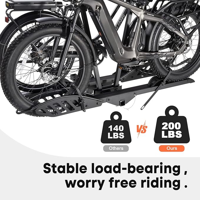 EBike Rack with Ramp, 200 lbs Capacity Heavy Bike Rack Electric Bike Carrier - Image 2