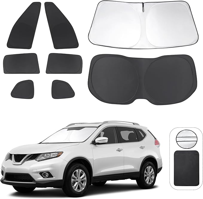TINGLU Window Shades for Nissan Rogue 2014-2020 Accessories Full Windows Rear by TINGLU