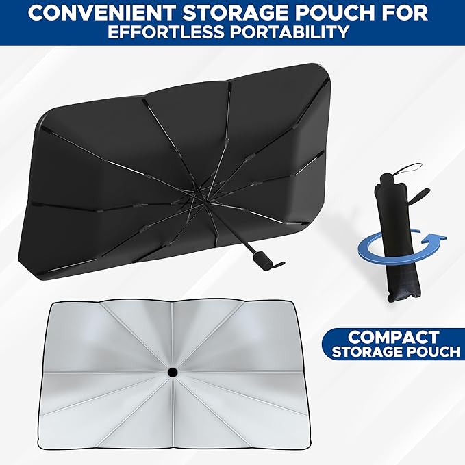 EcoNour Car Umbrella Windshield Sun Shade | Foldable UV Blocker Sun Shade | - Image 9