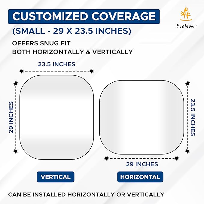 EcoNour 2 Piece Sunshade for Car Windshield | Durable 240T Polyester Car - Image 5