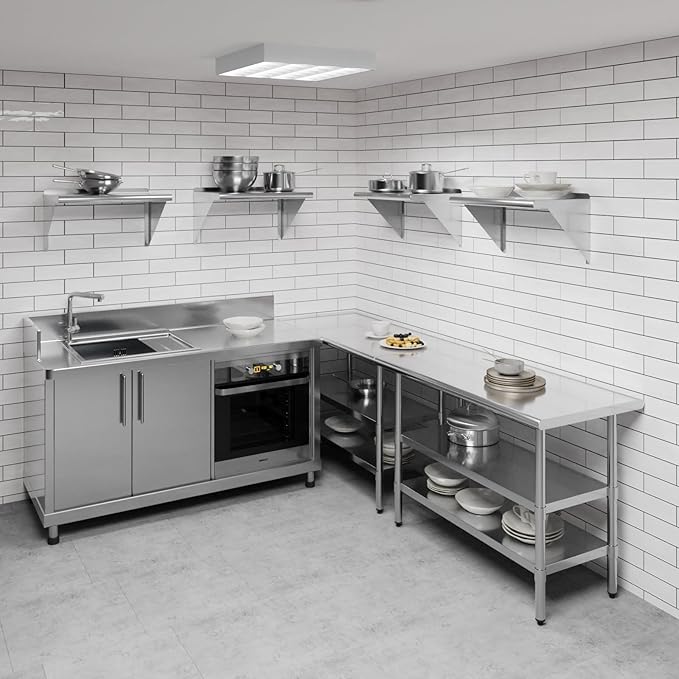 AmGood 24" Long X 14" Deep Stainless Steel Wall Shelf | NSF Certified | - Image 2