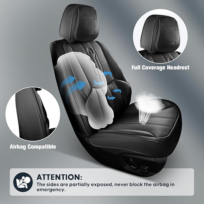 AOOG Car Seat Covers Full Set, Leather Seat Covers - Image 7