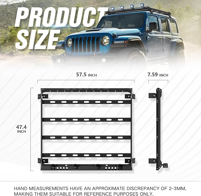 Roof Rack Cargo Basket with 4PCS LED Light Bar Compatible - Image 3