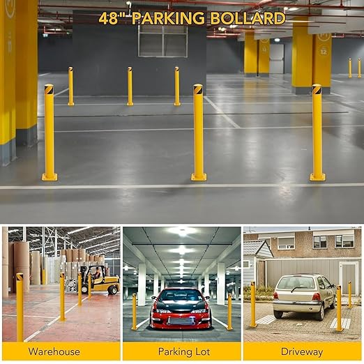 6Pcs Heavy Duty Safety Bollards, 4.5" Diameter Steel Pipe Bollard Post - Image 4