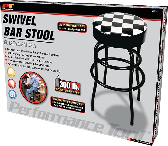 Performance Tool W85023 28-1/2-Inch Checkerboard 360 Degree Swivel Stool - Image 8