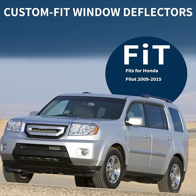 4PCS Rain Guards Window Visors Fits - Image 2