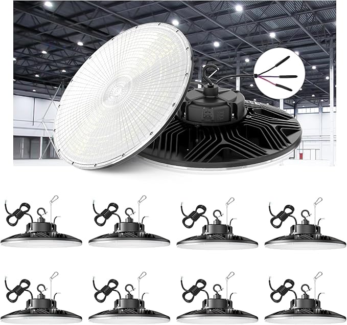 150W UFO-LED-High-Bay-Light, UL & DLC Listed 5000K Daylight 21000LM, 0-10V by ORRGENA