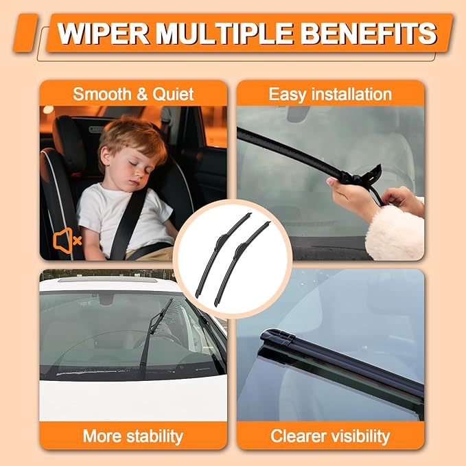 HULADAED® 24'' 14'' 9'' Windshield Wipers Replacement - Image 7