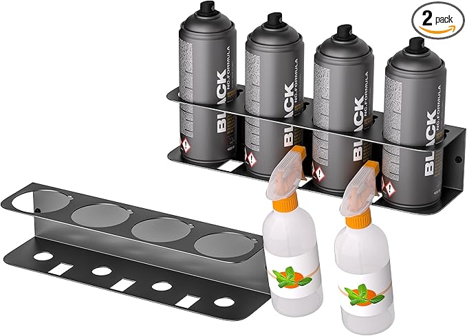 Ultrawall Spray Can Holder Rack, Wall Mounted Spray Bottle Holder, Garage Wall by UltrawallGarageTools
