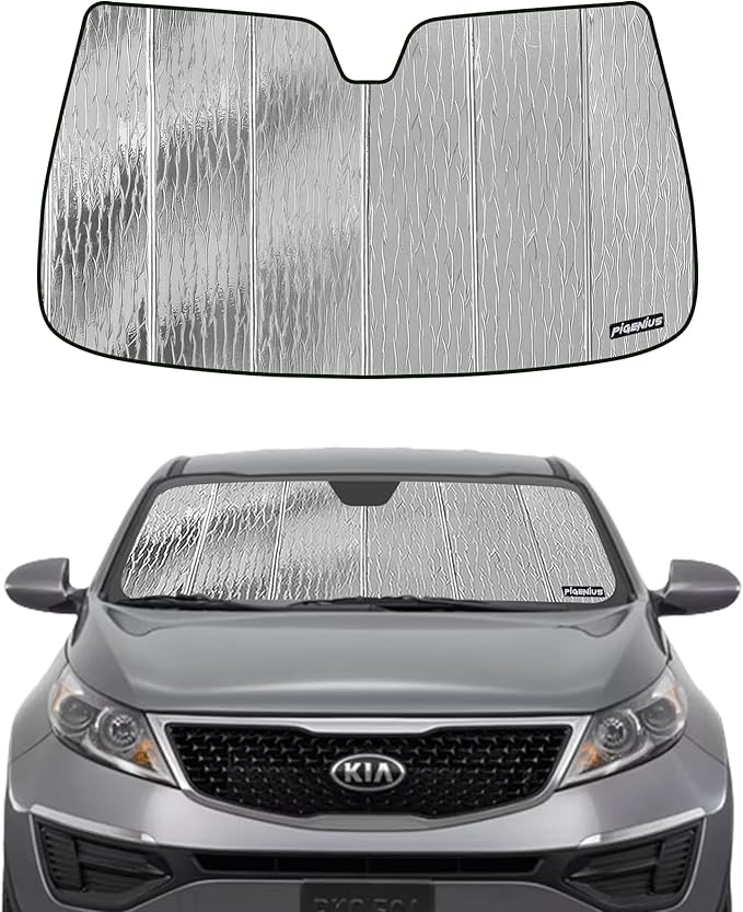 Windshield Sun Shade for Kia Sportage 2011-2016, Front Window Sunshade Shield by Pigenius