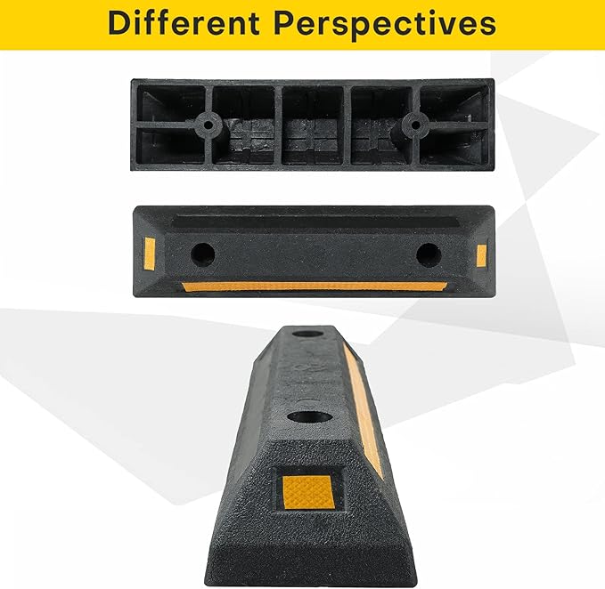2 Pack Rubber Parking Guide Blocks | Heavy Duty Black Parking Blocks Parking - Image 4