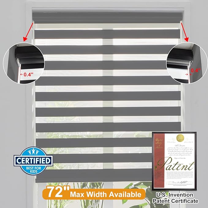 Persilux Cordless Zebra Blinds for Windows Free-Stop Dual Layer Roller Windows - Image 4