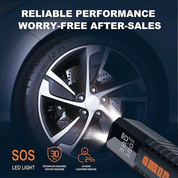 Tire Inflator Portable Air Compressor, Air Pump - Image 3