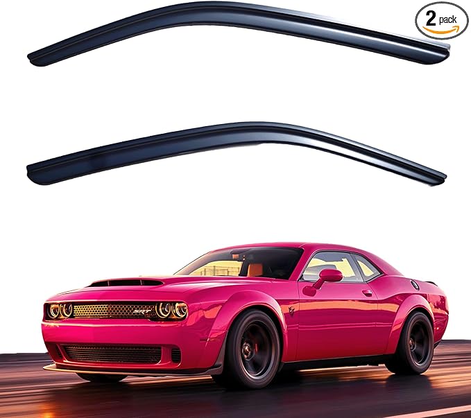 Window Visors Rain Guards fits 2008-2023 Dodge Challenger, Out-Channel Side by Unknown