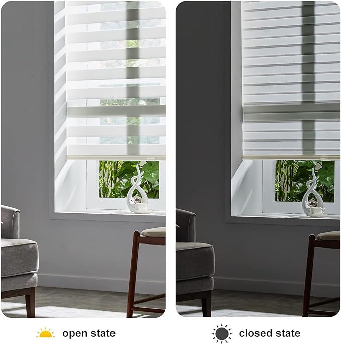 Persilux Cordless Zebra Blinds for Windows Free-Stop Roller Windows Shades Dual - Image 5