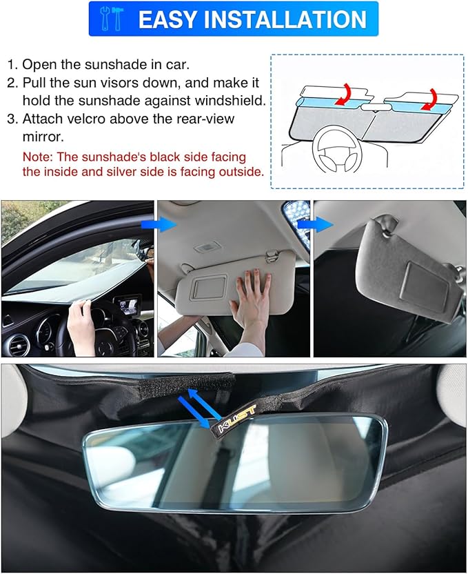 KUST Windshield Sun Shade for Toyota Prius 2023 2024 2025 2026 Window Sunshade - Image 6