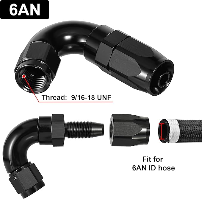EVIL ENERGY 6AN 120 Degree One Piece Full Flow Hose End Fitting Swivel - Image 2