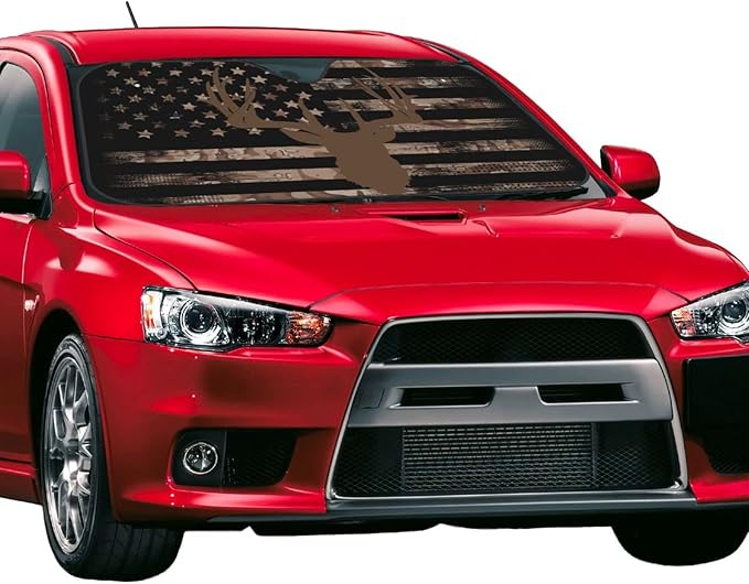 American Flag Camouflage Car Windshield Sunshade Front Window Sun Visor - Image 2