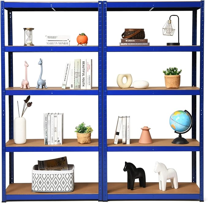 ERGOMASTER 5 Tier Utility Shelves Rack Garage Heavy Duty Steel Metal Shelving by ERGOMASTER
