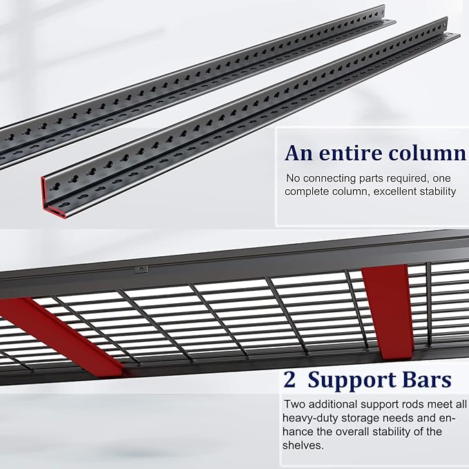 77" W Storage Shelves Heavy Duty Garage Shelving 4 Tier Metal Shelving Unit - Image 6
