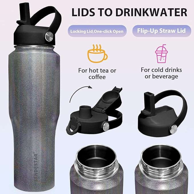 SENDESTAR 32oz Stainless Steel Water Bottle, Double Wall Vacuum Insulated Bottle - Image 4