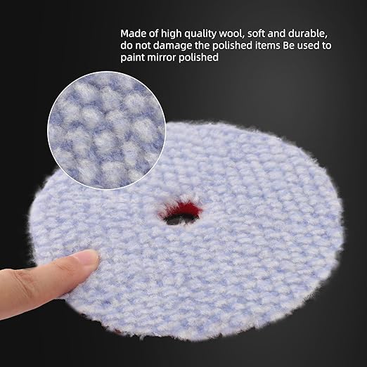 SPTA Wool Polishing Pad, Coarse Woolen Pad BlueWool Buffing Pads Set - Image 3