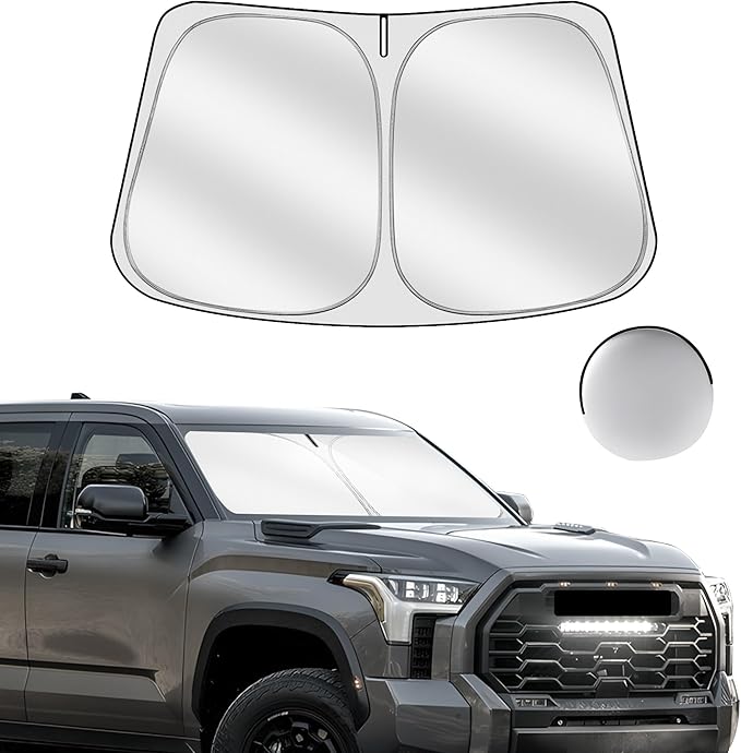Windshield Sun Shade for Toyo-ta Tundra 2022-2025 2026 Foldable Sunshade Custom by SULAGIWINDSHIELDSUNSHADE
