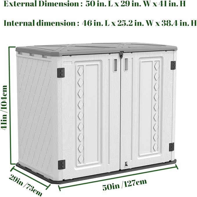 ADDOK Horizontal Storage Shed Outdoor - Image 3