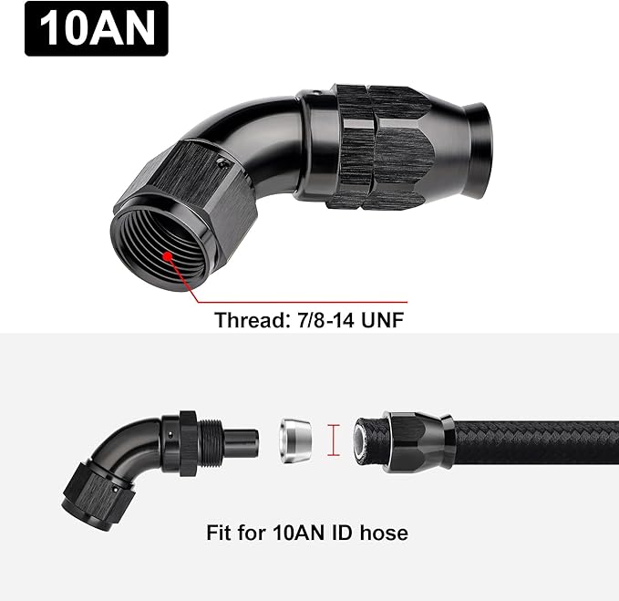 EVIL ENERGY 10AN 60 Degree PTFE One Piece Full Flow End Hose Fitting Aluminum - Image 4