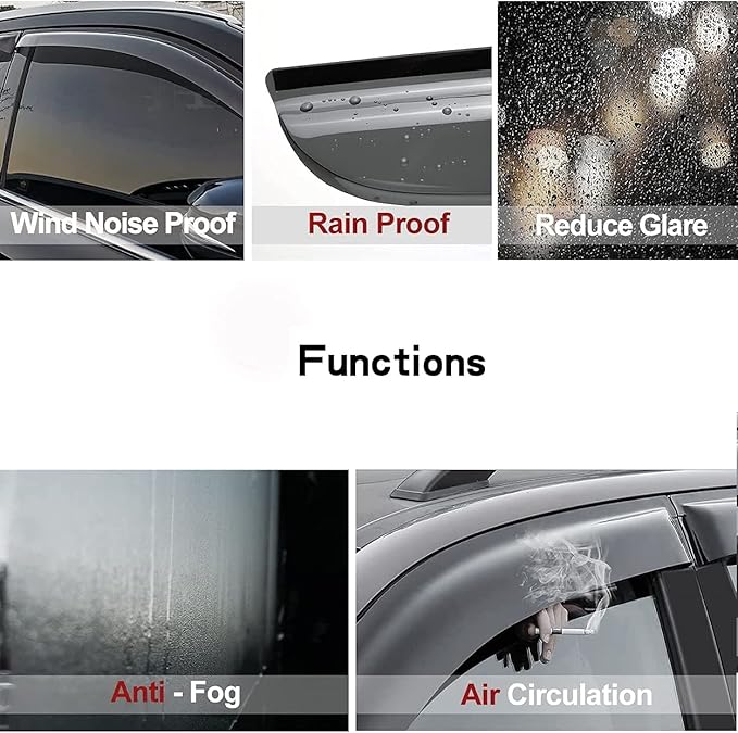 94675 Side Window Wind Vent Deflector, Window Visor fit - Image 9