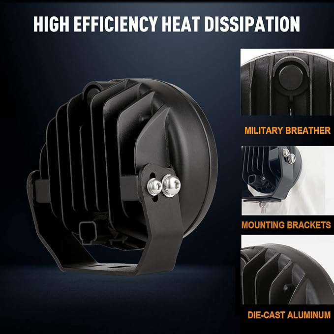 BIGLION.X Pair 160w 5 Inch Round Led Offroad Driving Lights Fog Lights 18800LM - Image 6