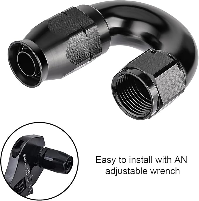 EVIL ENERGY 10AN 180 Degree PTFE One Piece Full Flow End Hose Fitting Aluminum - Image 6