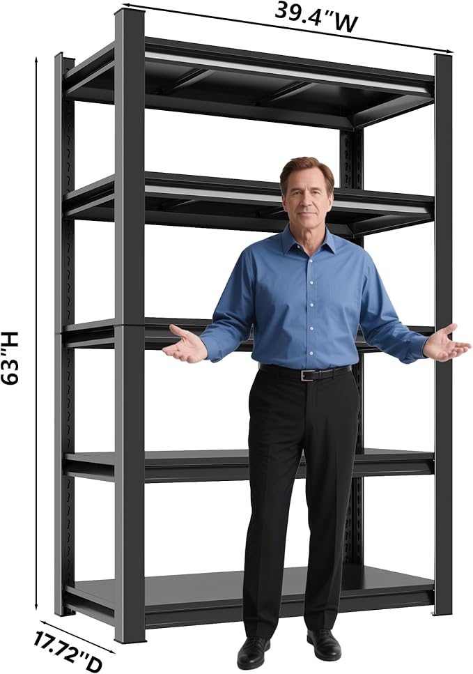 Metal Storage Rack Tier Height Free Adjustable Garage Tool Rack Load Capacity - Image 2