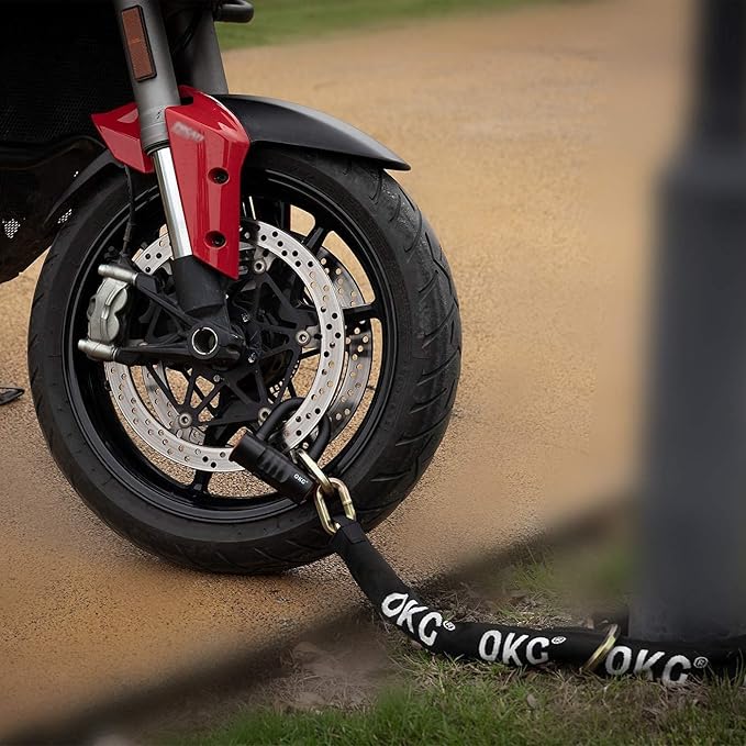 OKG Ultra Security Motorcycle Chain Lock, 4 Keys, 5 ft x 1/2in Thick Motorcycle - Image 6