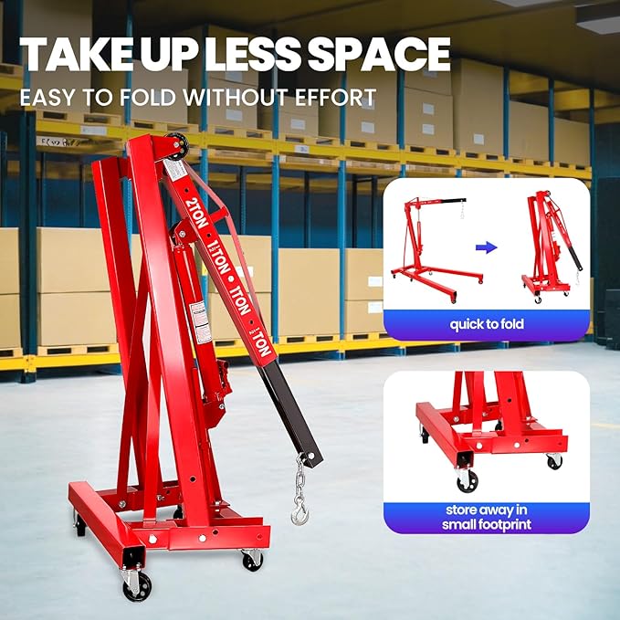 ​​Engine Lift, 2 Ton Engine Hoist Cherry Picker - Image 3