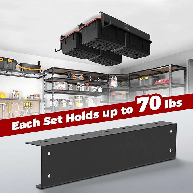 Overhead Garage Storage Rack System – Heavy-Duty Adjustable Ceiling Rails - Image 7