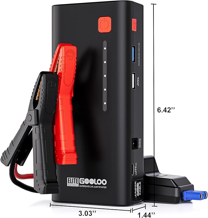 GOOLOO Jump Starter 3000A Peak Car Jumper Starter 12V SuperSafe Lithium Jump Box - Image 8