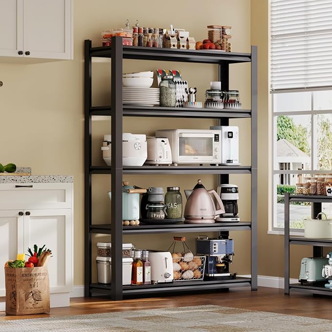 72H Metal Kitchen Storage Shelves, 2500 LBS Heavy Duty Garage Shelving Unit by VPTCP