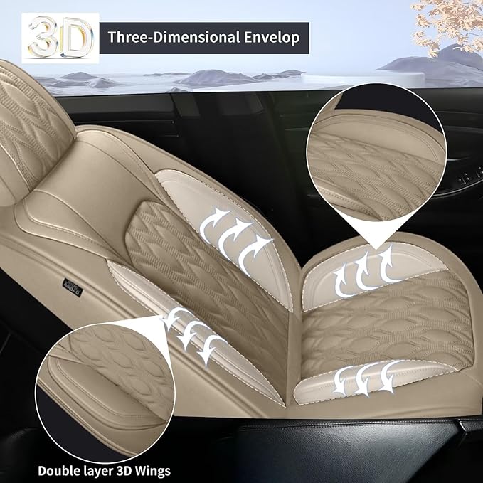 2 Front Car Seat Covers Fit for Toyota Camry 2012-2025: Faux Leather Automotive - Image 4