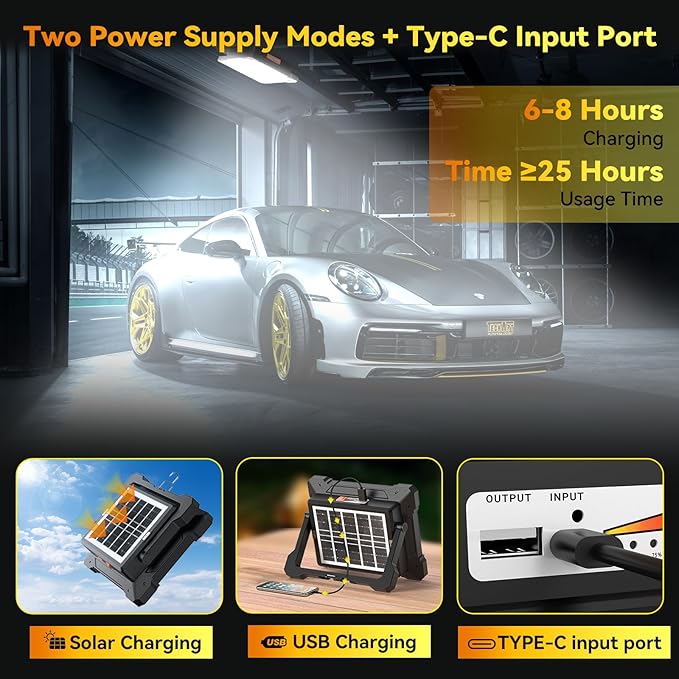300W Led Work Light Rechargeable, 26000MAh Solar Portable Light, 26000LM - Image 3