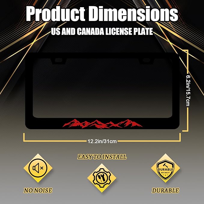 Mountain License Plate Frame Colorful Mountains License Plate Stainless Steel - Image 2