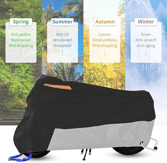 Motorcycle Cover, Coverado Motorcycle Covers Waterproof Outdoor Storage - Image 7