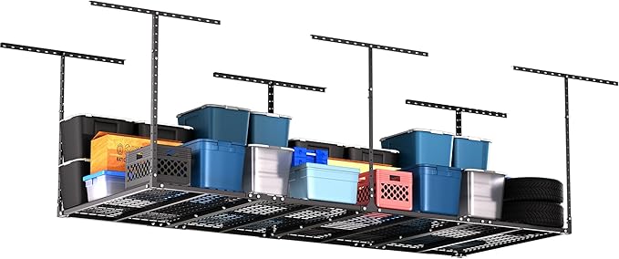 GIOTORENT 3x8FT Heavy Duty Overhead Garage Storage Rack - Image 8