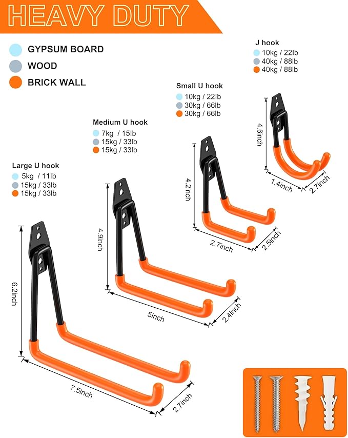 QcoQce 15 Pack Garage Hooks Heavy Duty - Image 2