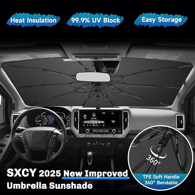 SXCY for 2022-2024 2025 Nissan Frontier Windshield Umbrella Sunshade for 2025 - Image 3
