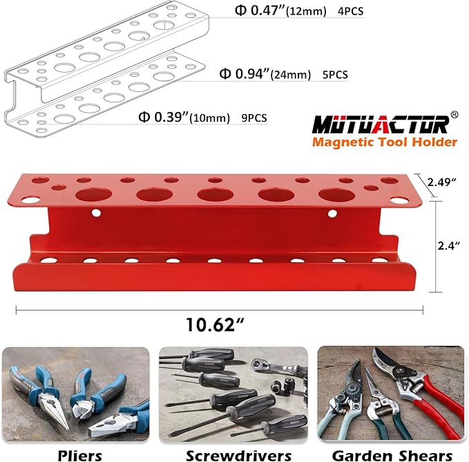 MUTUACTOR Magnetic Screwdriver Holder, Heavy Duty Magnetic Mount Red - Image 5